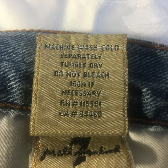 *HOST PICK* 7 FOR ALL MANKIND Standard Straight Distressed Blue Jeans Sz 33 x29 - Picture 13 of 16